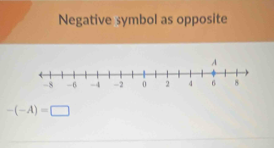 Negative symbol as opposite
-(-A)=□