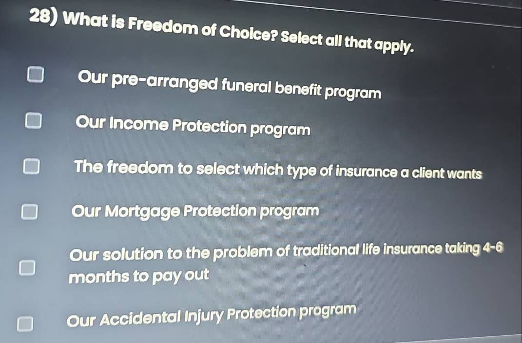 Solved: What is Freedom of Choice? Select all that apply. Our pre ...
