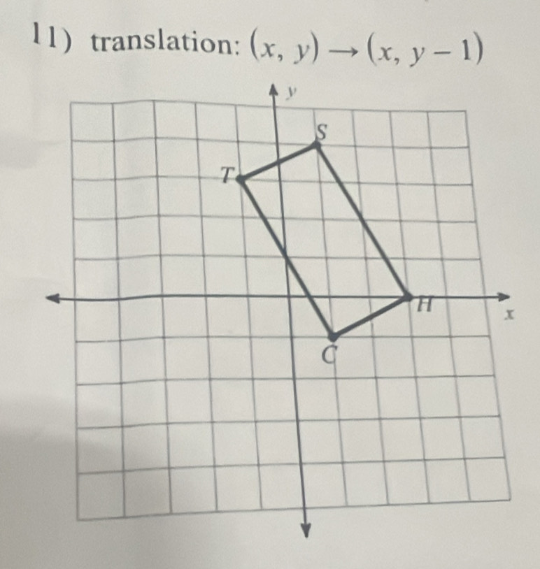 11translation: (x,y)to (x,y-1)