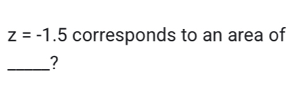 z=-1.5 corresponds to an area of 
_?