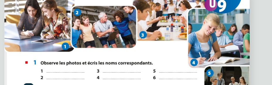 Observe les photos et écris les noms correspondants. 4 
_1 
_3 
_5 
_2 
_4 
_6