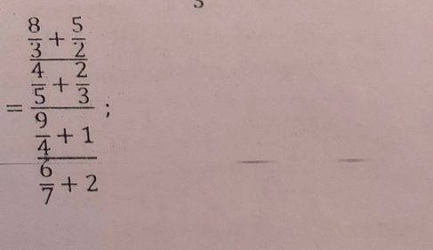 -frac  1/3 + 5/2  5/5 +frac 22 -frac 19++2.