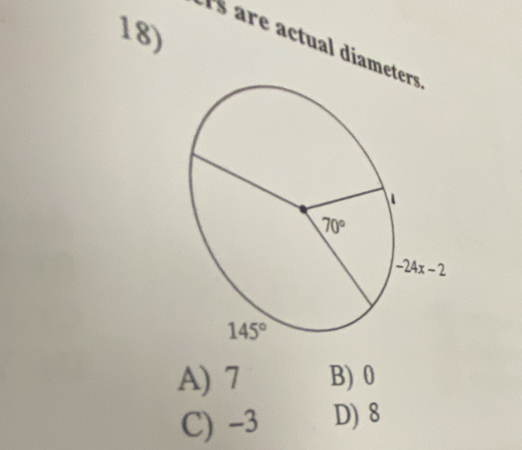 A) 7 B) 0
C) -3
D) 8