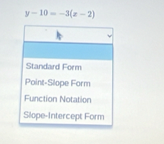 y-10=-3(x-2)