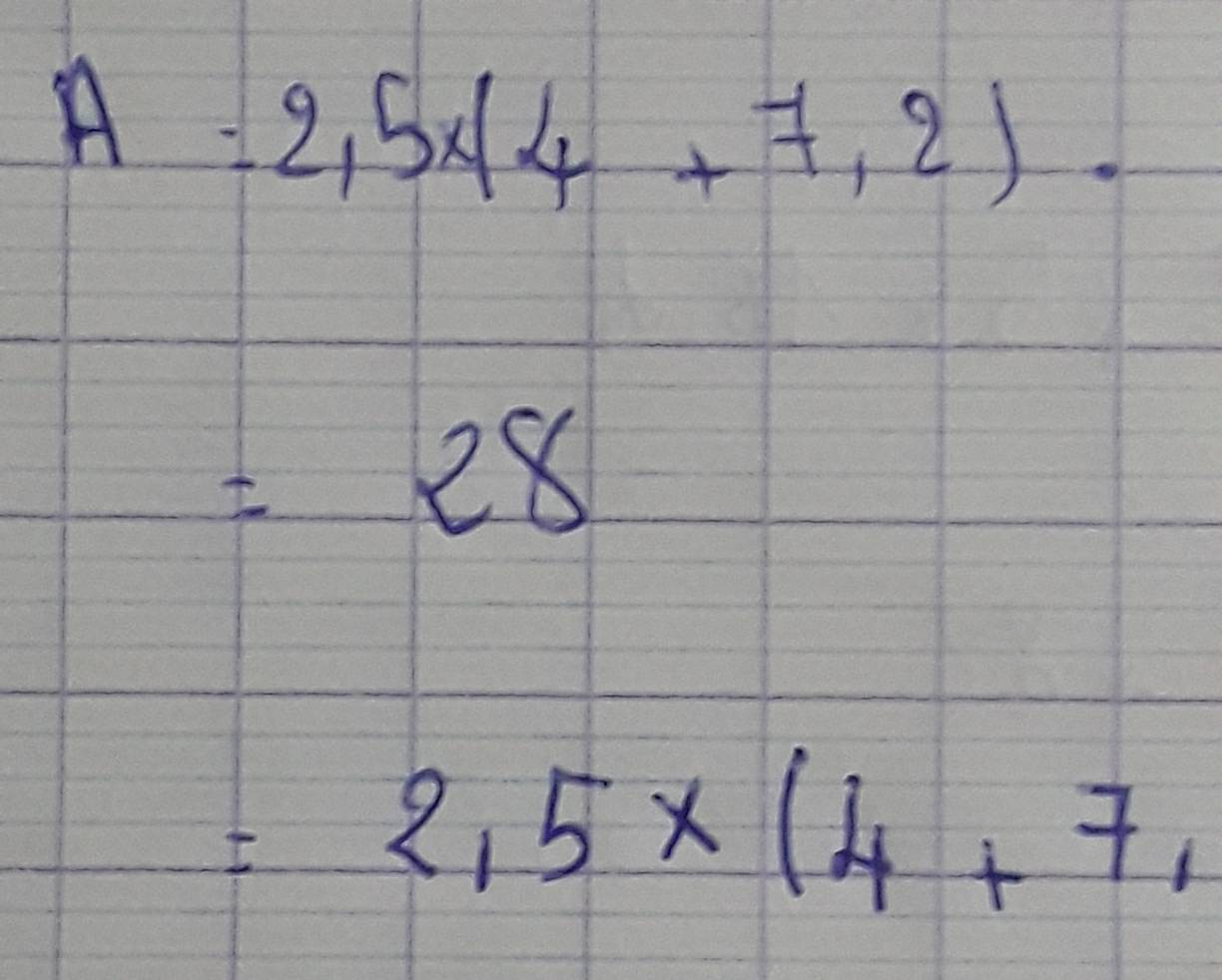 A=2,5* (4+7,2)
 1/2 -frac 17+sqrt())5
=28
2....+0.1* 10+0.1* 10+0.1* 10+2)
frac  + = 1/2 
(sqrt(□ )
=2.5* (4+7)