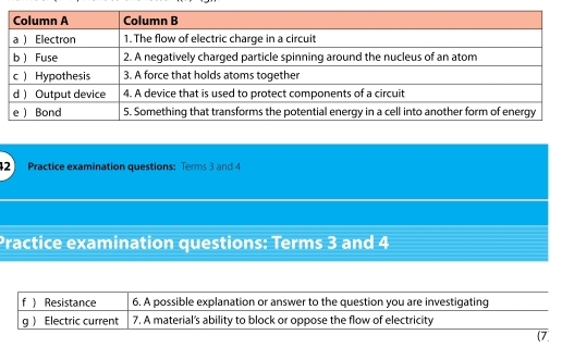 Practice examination questions: Terms 3 and 4
Practice examination questions: Terms 3 and 4