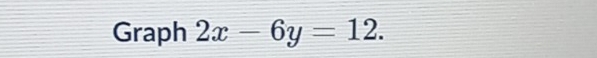 Graph 2x-6y=12.