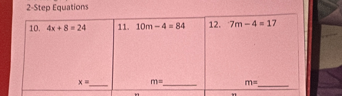 2-Step Equations
n