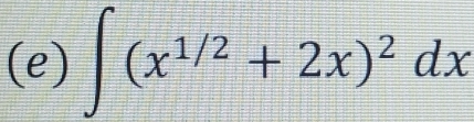 ∈t (x^(1/2)+2x)^2dx