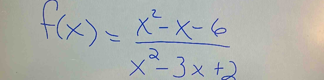 f(x)= (x^2-x-6)/x^2-3x+2 