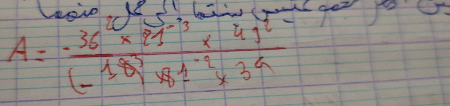 A=frac -36* 21^(-3)* 41^2(-18)^3* 81^(-2)* 39