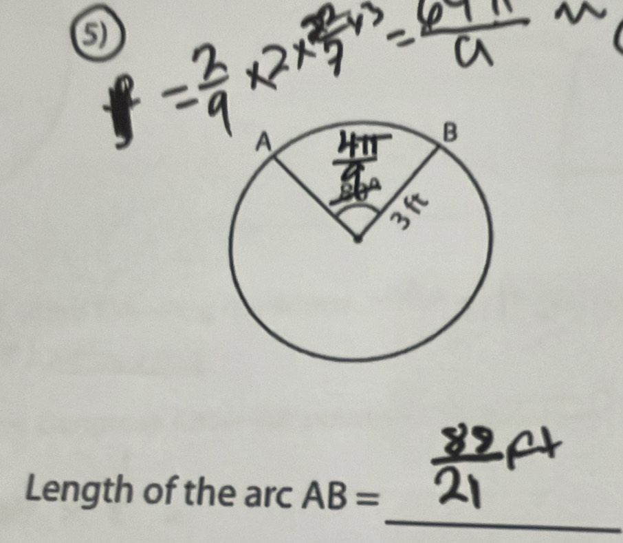 Length of the arc AB=