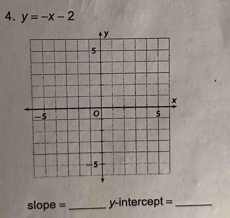 y=-x-2
slope = _y-intercept =_