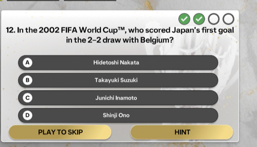 Solved: In the 2002 FIFA World Cup^(TM) , who scored Japan’s first goal ...