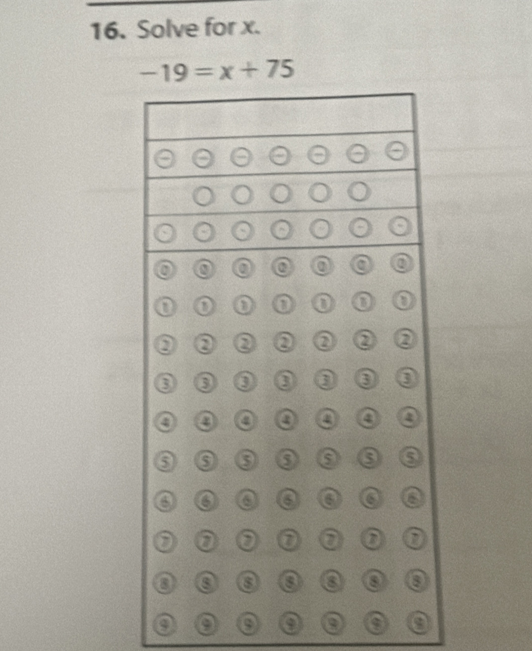 Solve for x.
-19=x+75
o a
a a a