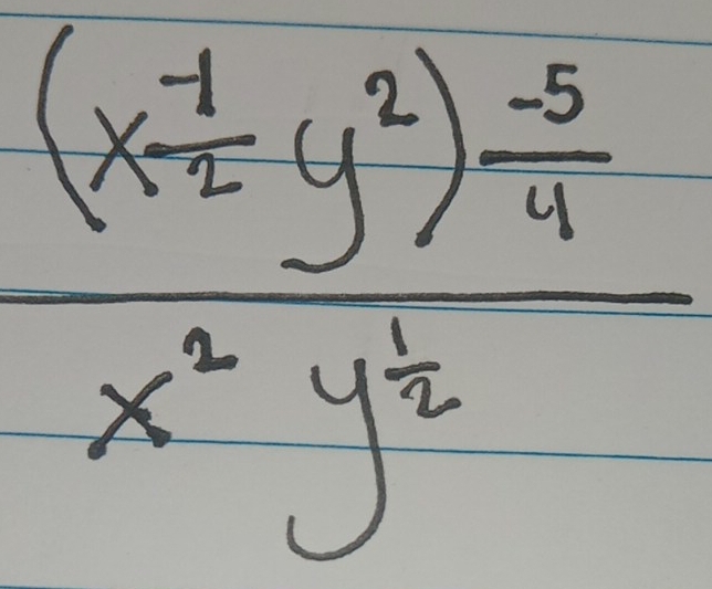 frac (x 7/2 y^2) 5/4 x^2y^(frac 1)2-