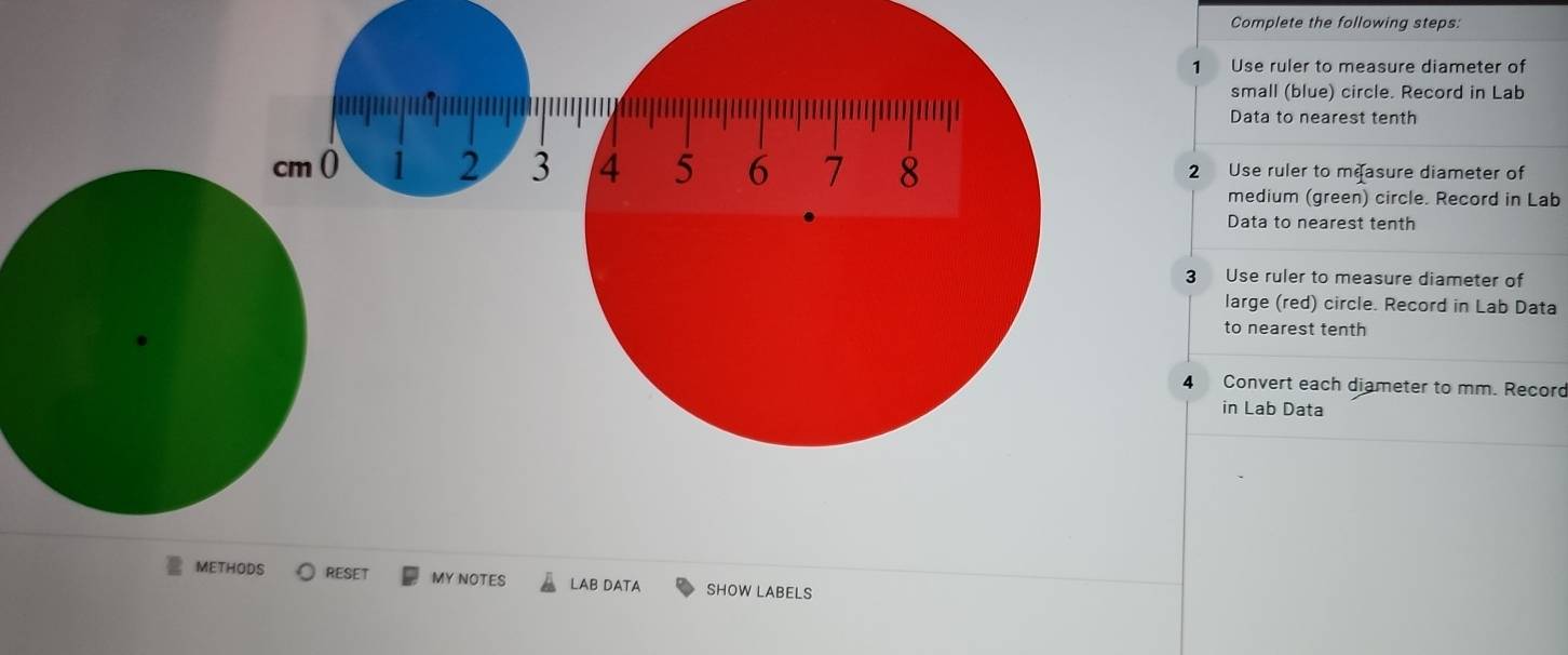 Solved: Complete the following steps: 1 Use ruler to measure diameter ...