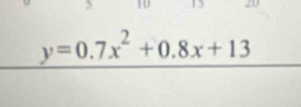 y=0.7x^2+0.8x+13