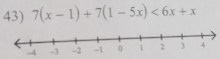 7(x-1)+7(1-5x)<6x+x