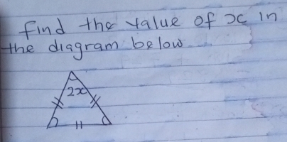 find the value of xc in 
the diagram be low