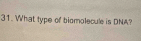 What type of biomolecule is DNA?