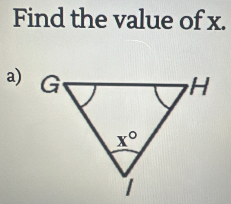 Find the value of x.
a)