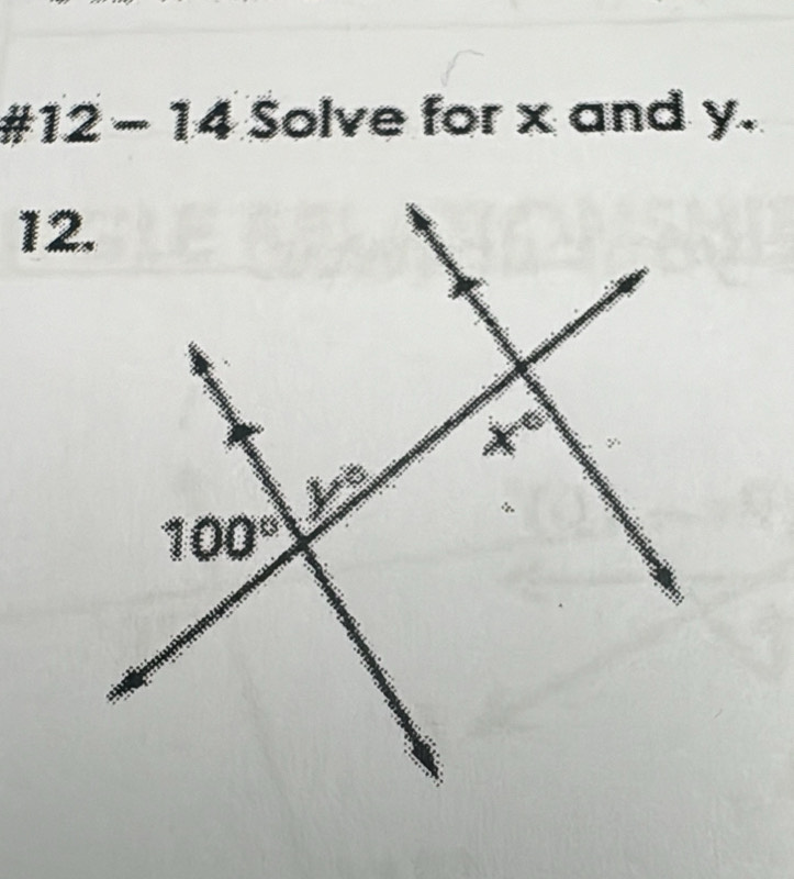 #12 - 14 Solve for x and y.