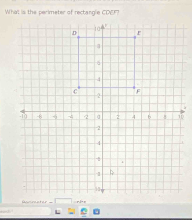 What is the perimeter of rectangle CDEF? 
earch