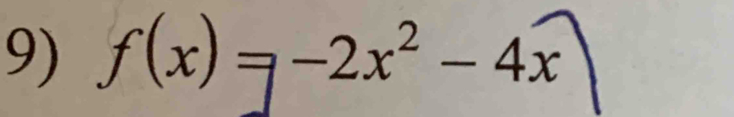 f(x)=-2x^2-4x