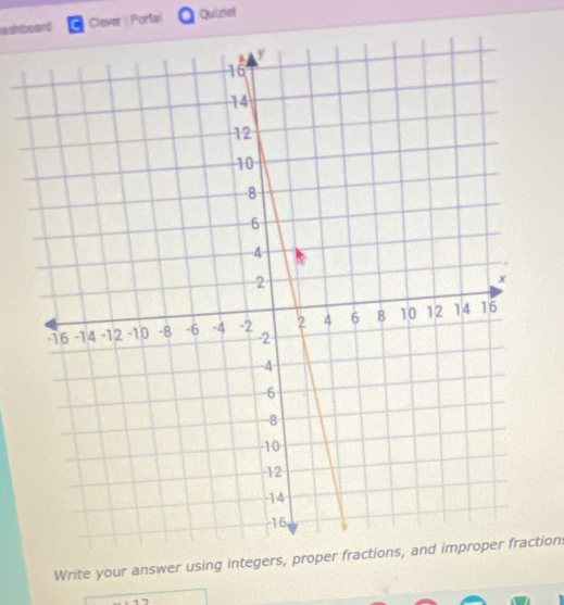 a shlboard Clever Portai Quiziet 
Write your answer using integers, proper fractions, and improper fraction: