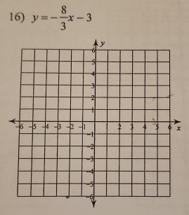 y=- 8/3 x-3