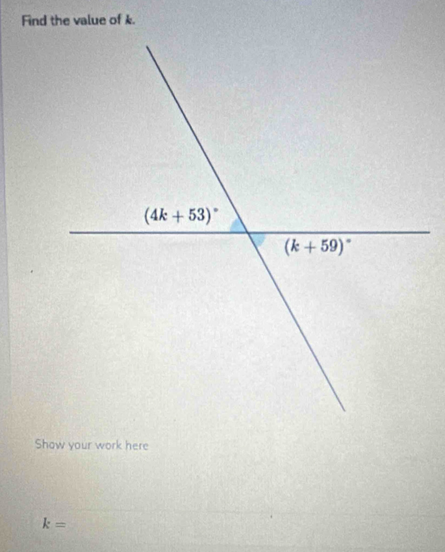 Find the value of k.
Show your work here
k=