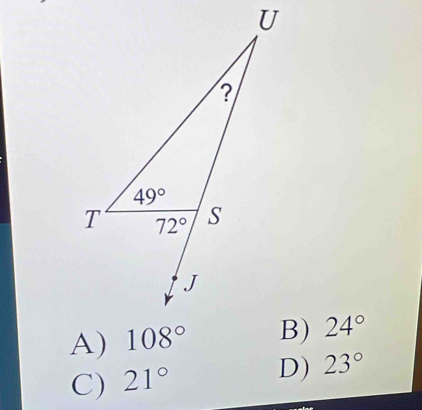 24°
C) 21°
D) 23°