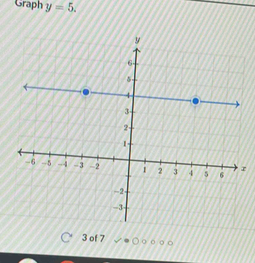 Graph y=5.
3 of 7