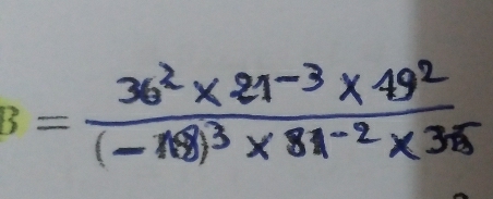 8=frac 36^2* 21^(-3)* 49^2(-188)^3* 81^(-2)* 35