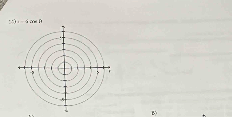 r=6cos θ
B)