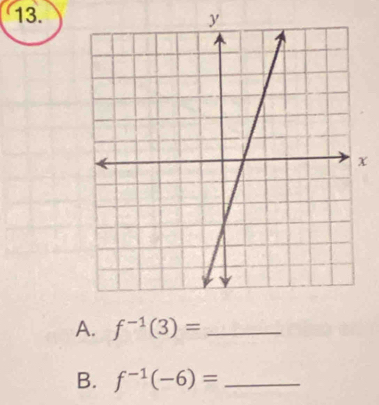 x
A. f^(-1)(3)= _ 
B. f^(-1)(-6)= _