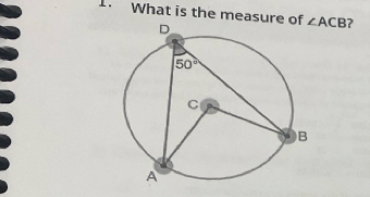 What is the measure of ∠ ACB 7