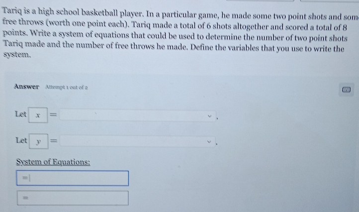 Solved: Tariq is a high school basketball player. In a particular game ...