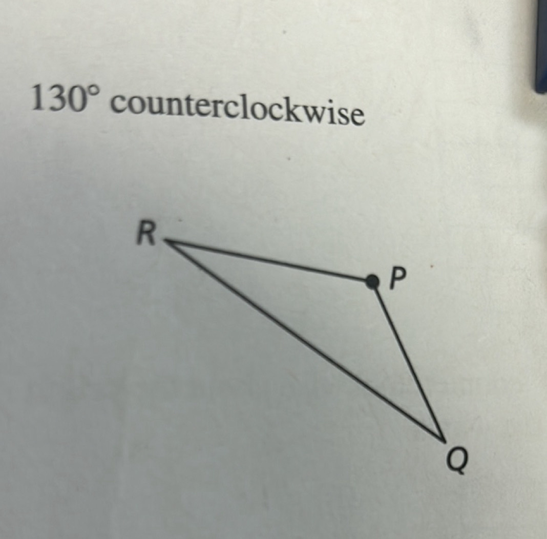 130° counterclockwise