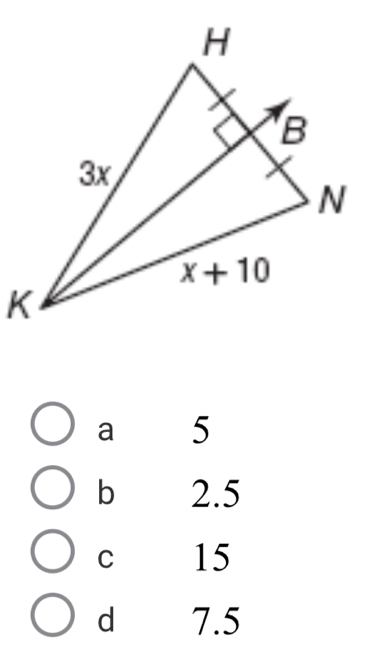 a 5
b 2.5
C 15
d 7.5