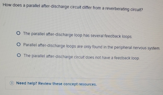 Solved: How does a parallel after-discharge circuit differ from a ...