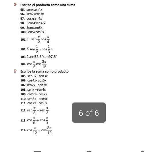 Resuelto:Escribe el producto como una suma 95. sen xsen 4x 96. sen ...