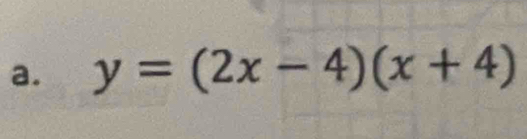 y=(2x-4)(x+4)