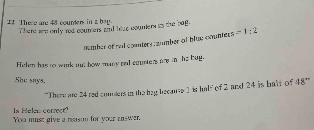 Solved: There are 48 counters in a bag. There are only red counters and ...