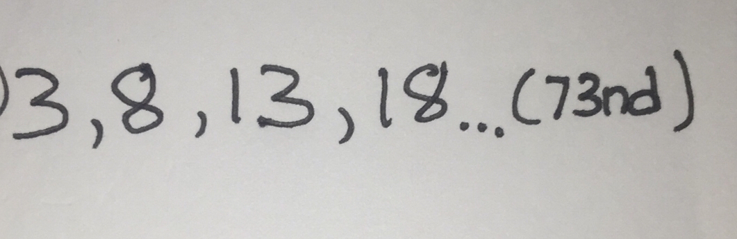 3, 8, 13, 18. . (73nd)