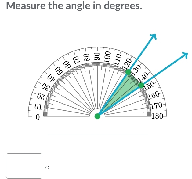 Measure the angle in degrees. 
_