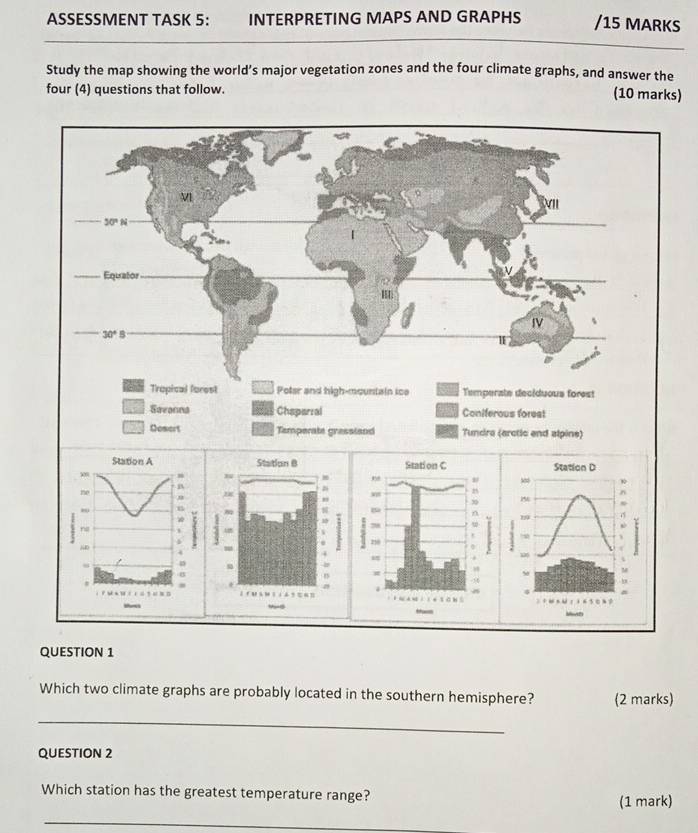 Solved: ASSESSMENT TASK 5: INTERPRETING MAPS AND GRAPHS /15 MARKS Study ...