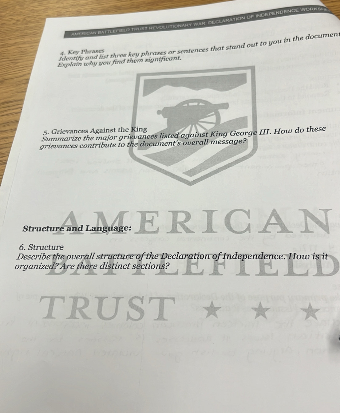 The Declaration… | Free Interactive Worksheets | 6855246, image size:1106x1344