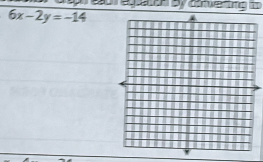 prec eglatoh by cvening to
6x-2y=-14